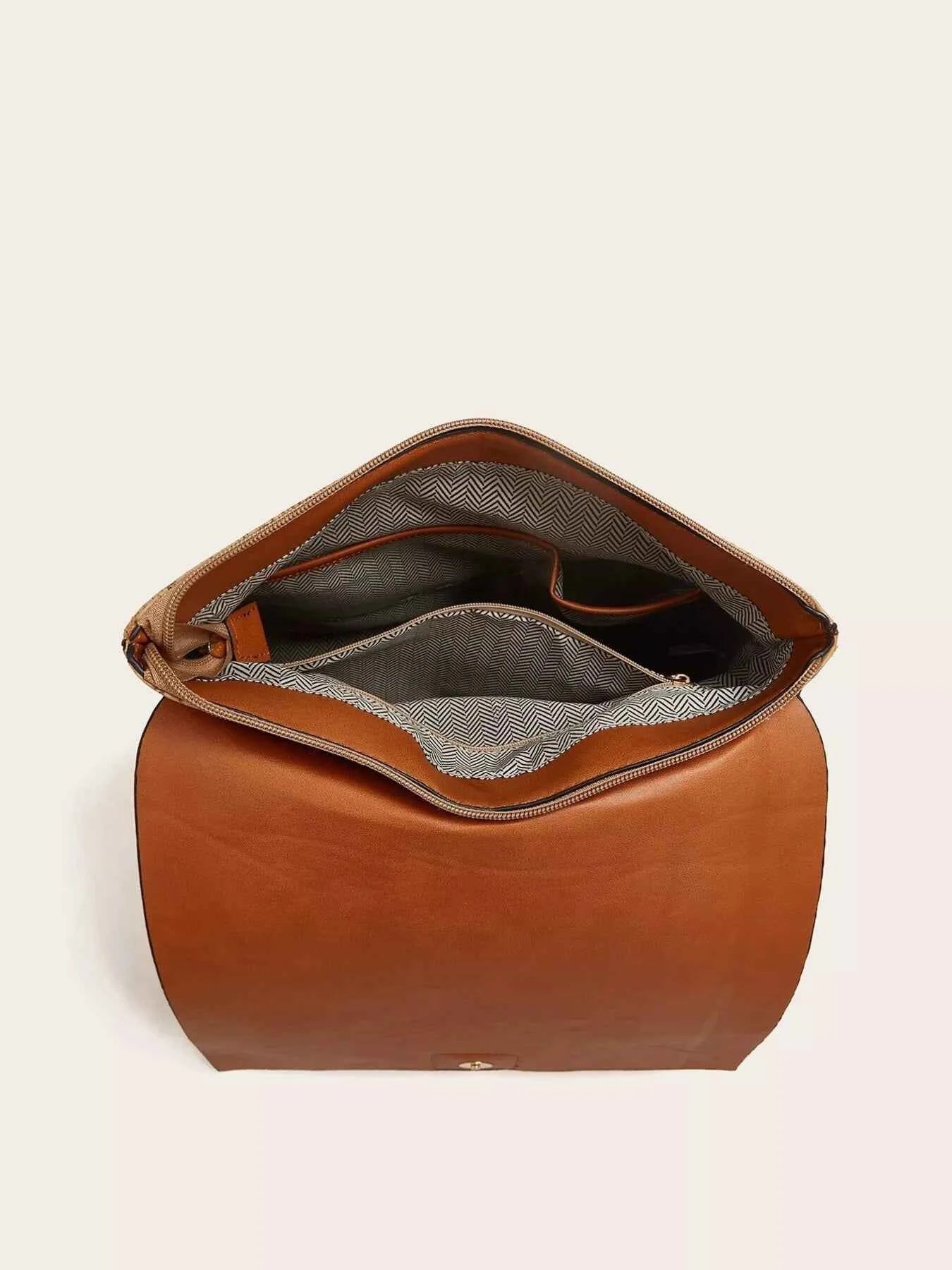 Vintage Bark Print Flap Backpack