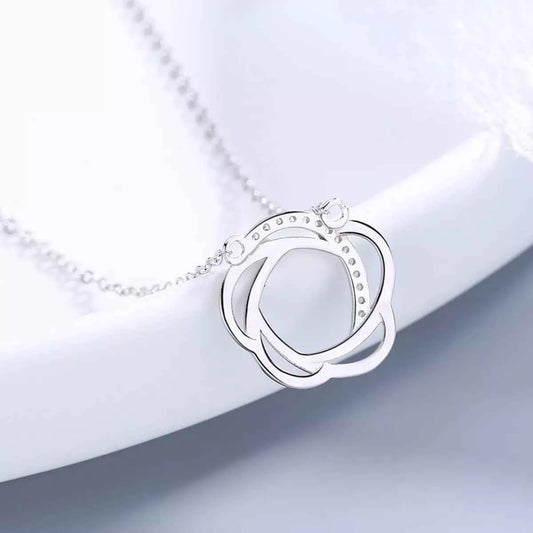 925 Sterling Silver Zircon Pendant Necklace