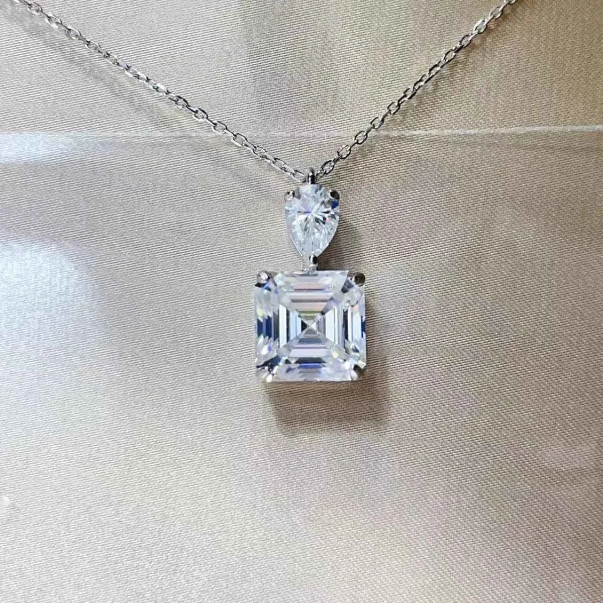 5.8 Carat Moissanite 925 Sterling Silver Pendant Necklace