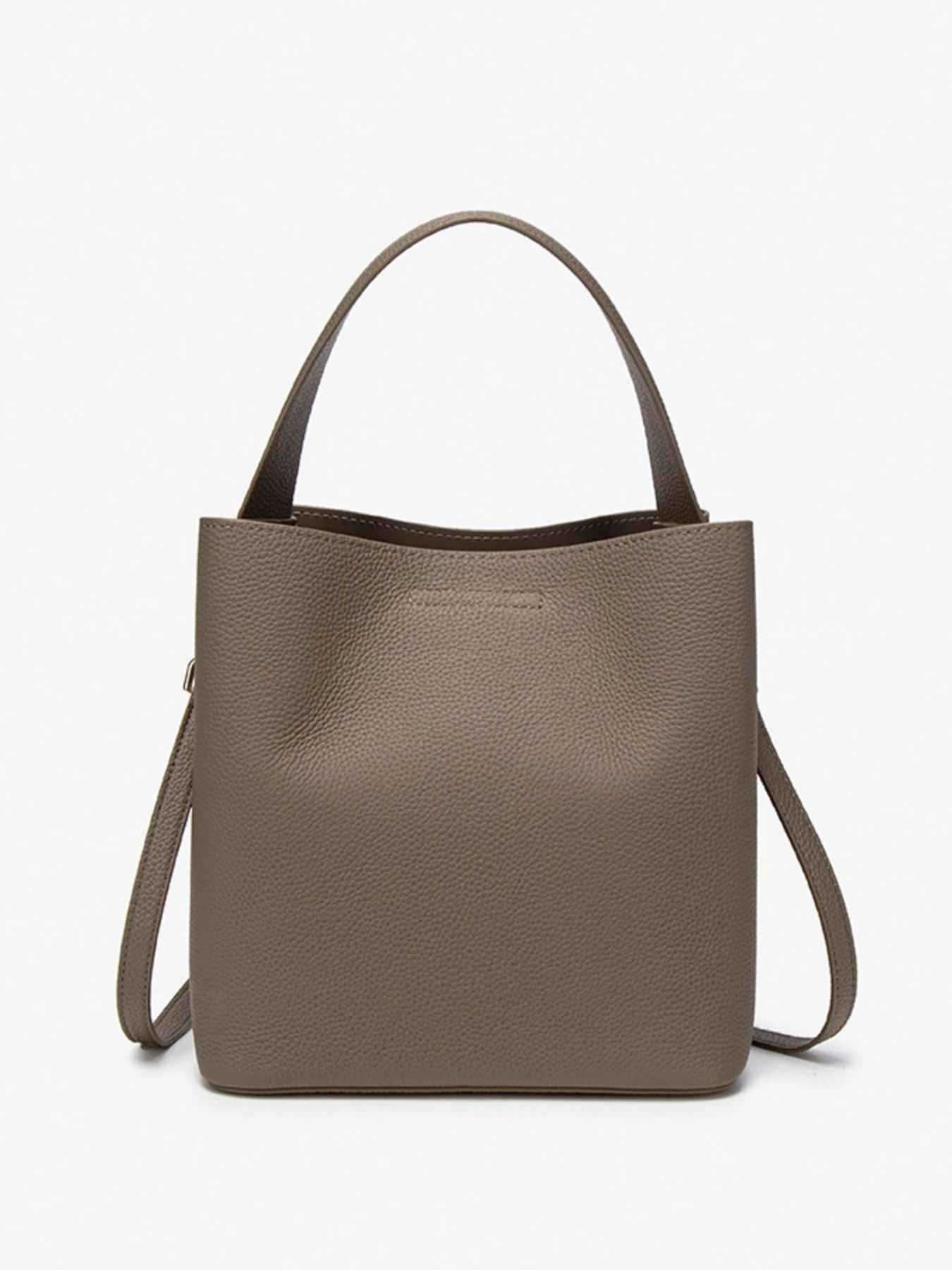 Leather Bucket Crossbody Bag