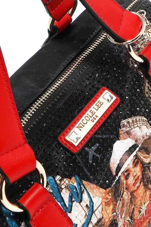 Nicole Lee USA Martha Travels Italy Wide Handbag with Rhinestones