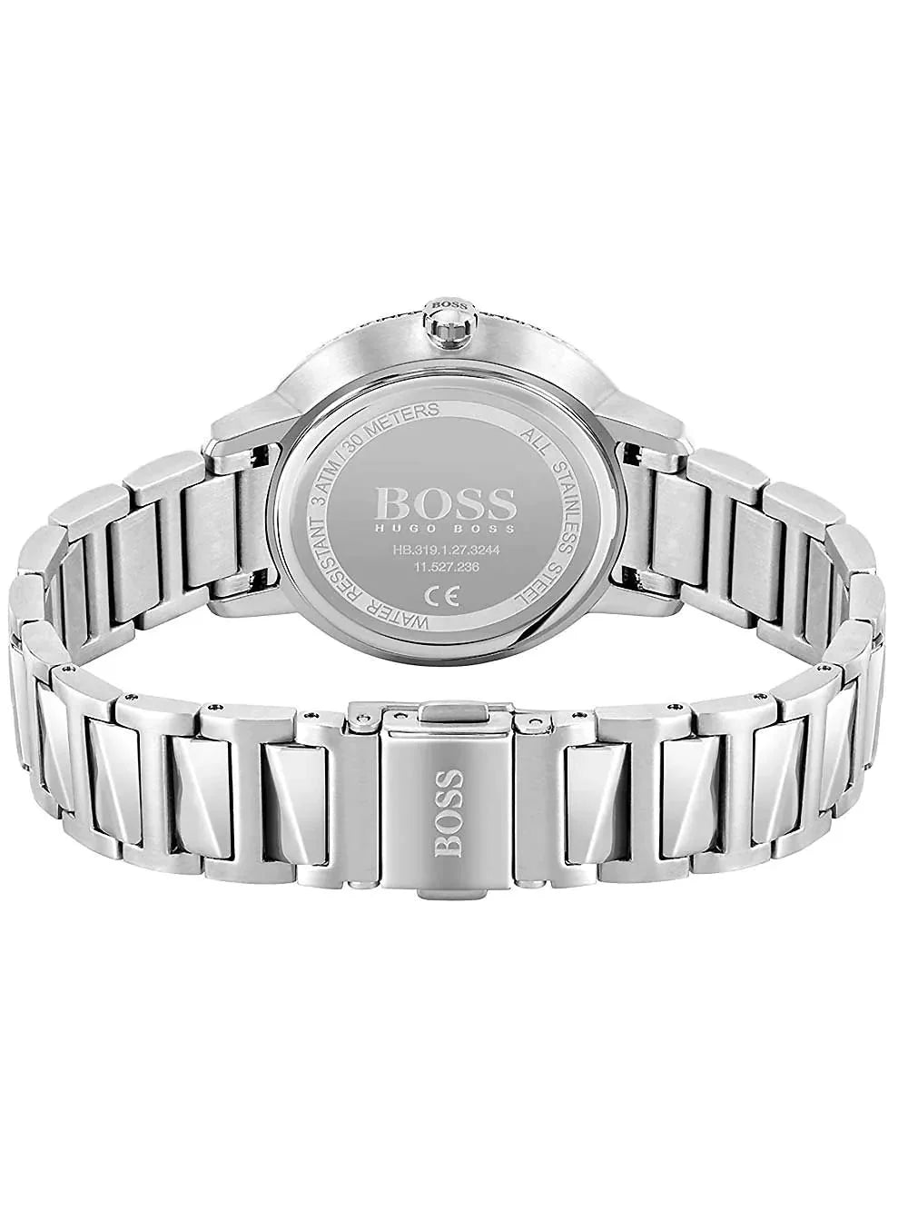 Hugo Boss Womens 1502539 Signature Silver Tone Stainless Steel Watch -korean beauty