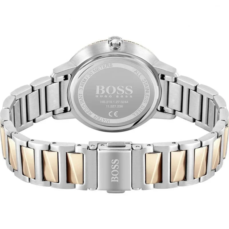 Hugo Boss Womens 1502567 Signature Two Tone Stainless Steel Watch -korean beauty