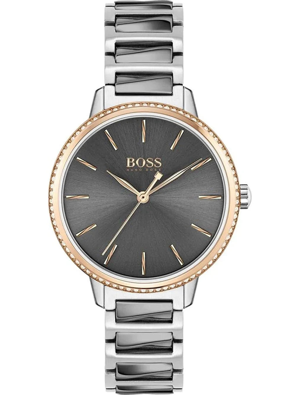 Hugo Boss Womens 1502569 Signature Two Tone Stainless Steel Watch -korean beauty