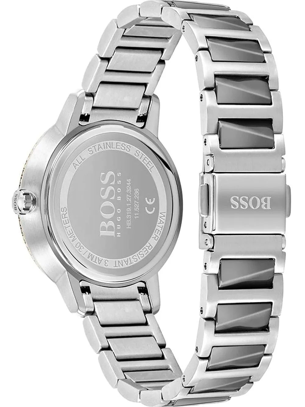 Hugo Boss Womens 1502569 Signature Two Tone Stainless Steel Watch -korean beauty