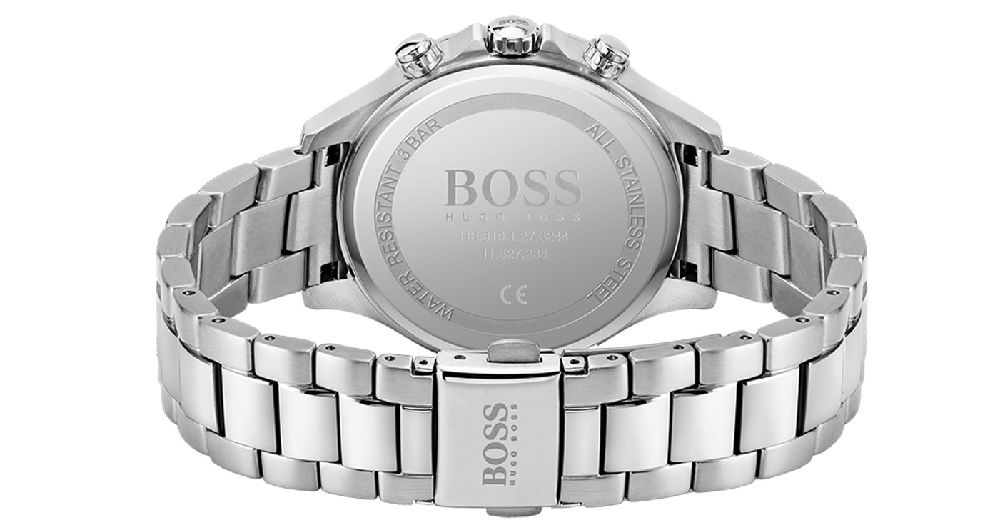 Hugo Boss Womens 1502593 Pandora Silver Tone Stainless Steel Watch With Black Dial -korean beauty