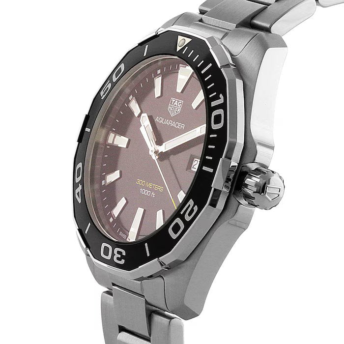 Tag Heuer Aquaracer Quartz Black Dial Stainless Steel Mens Watch Way101a Ba0746 -korean beauty