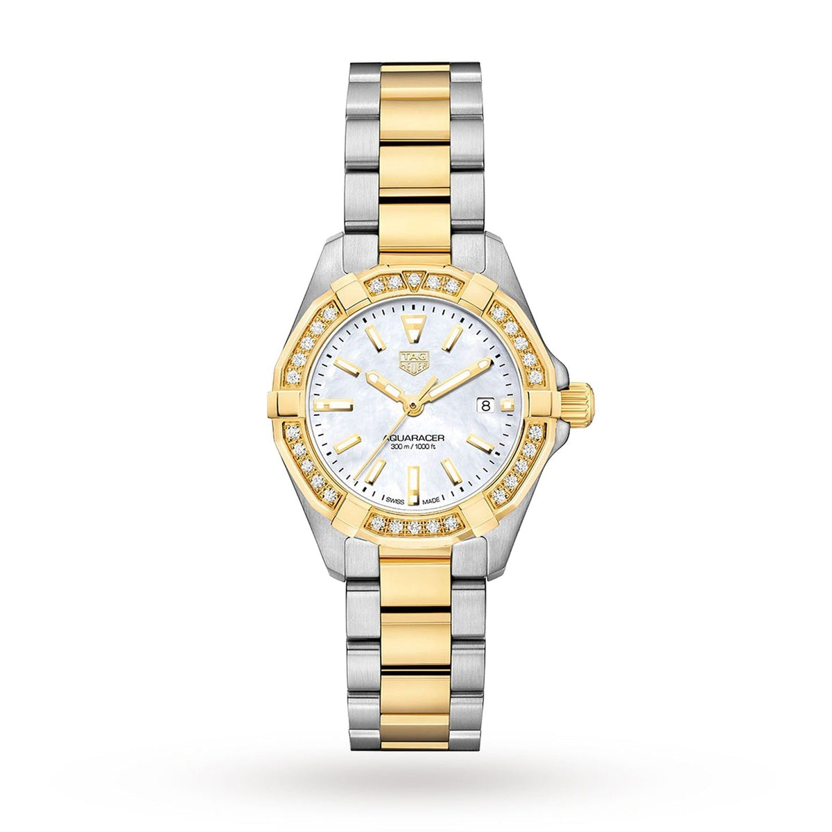 Tag Heuer Aquaracer Diamonds Mother Of Pearl Dial Two Tone Steel Strap Watch For Women Wbd1421 Bb0321 -korean beauty