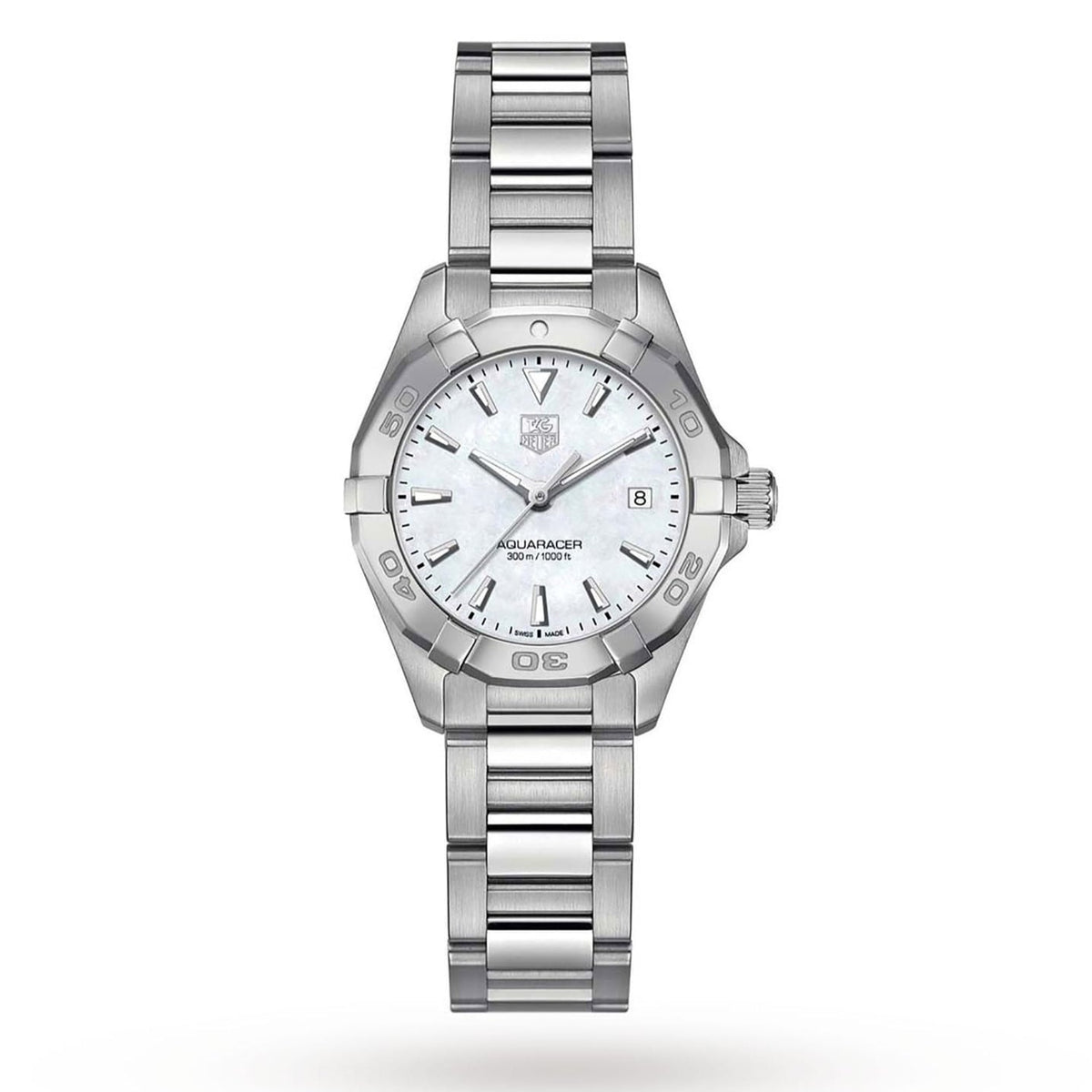 Tag Heuer Aquaracer Mother Of Pearl Dial Silver Steel Strap Watch For Women Wbd131a Ba0748 -korean beauty