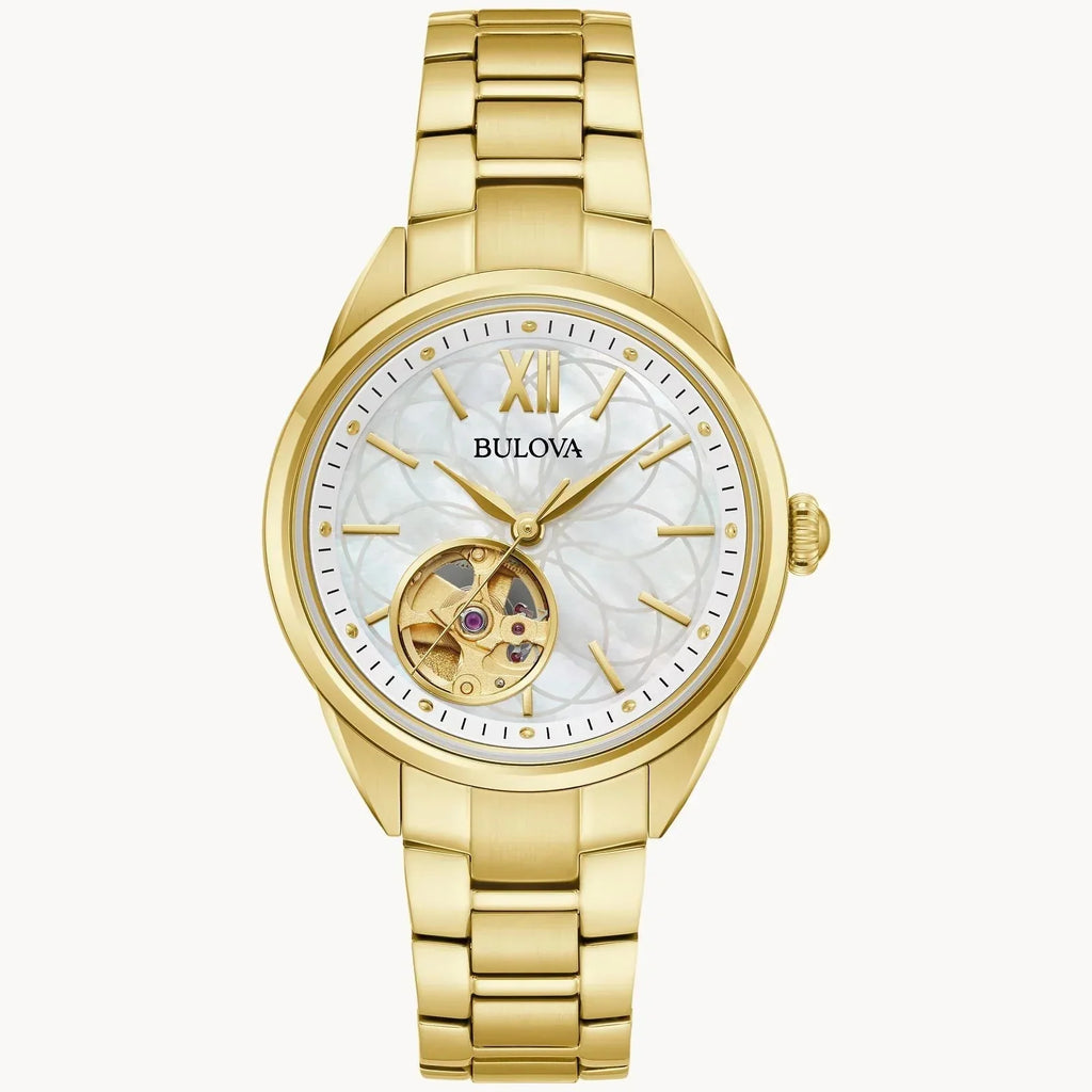 Bulova Classic Sutton Automatic Mens Gold Watch 97l172 -korean beauty