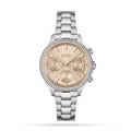 Hugo Boss Womens 1502565 Pandora Silver Tone Stainless Steel Watch With Rose Gold Dial -korean beauty