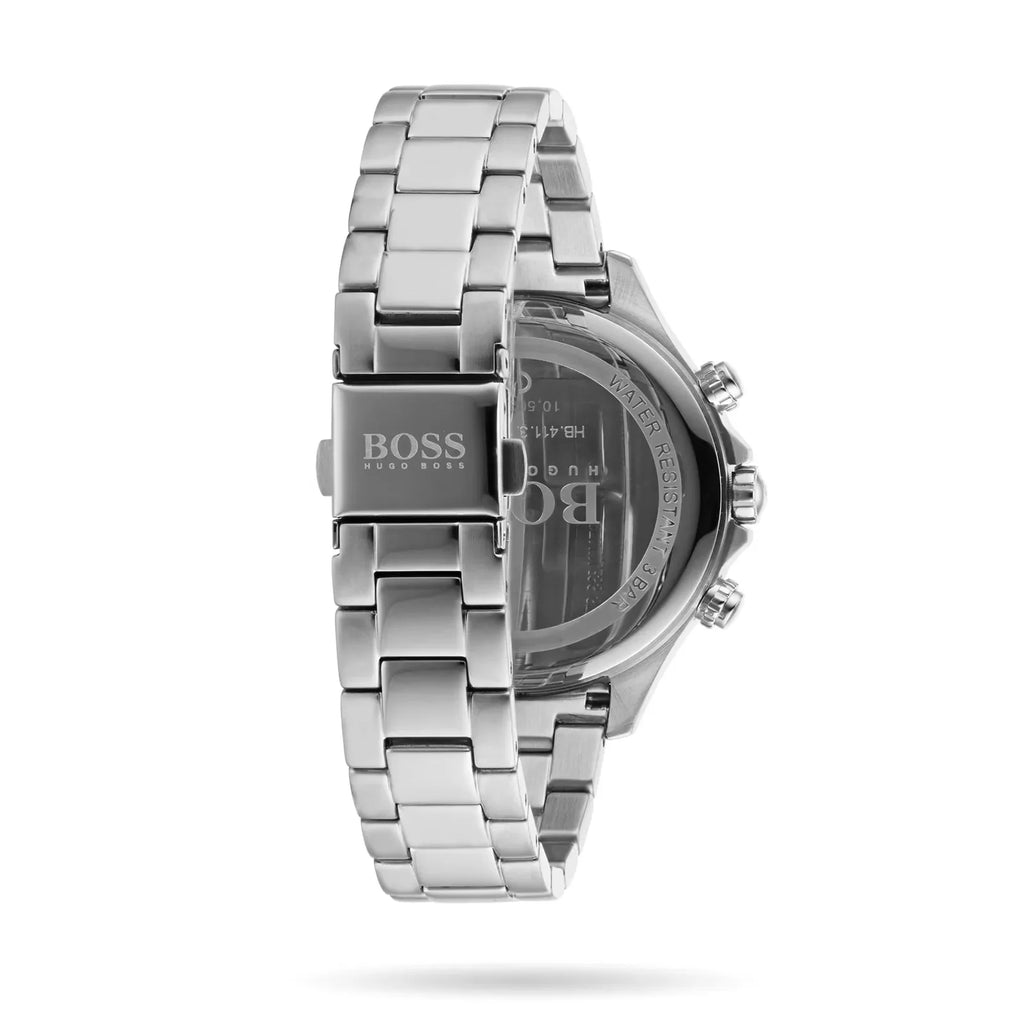 Hugo Boss Womens 1502565 Pandora Silver Tone Stainless Steel Watch With Rose Gold Dial -korean beauty