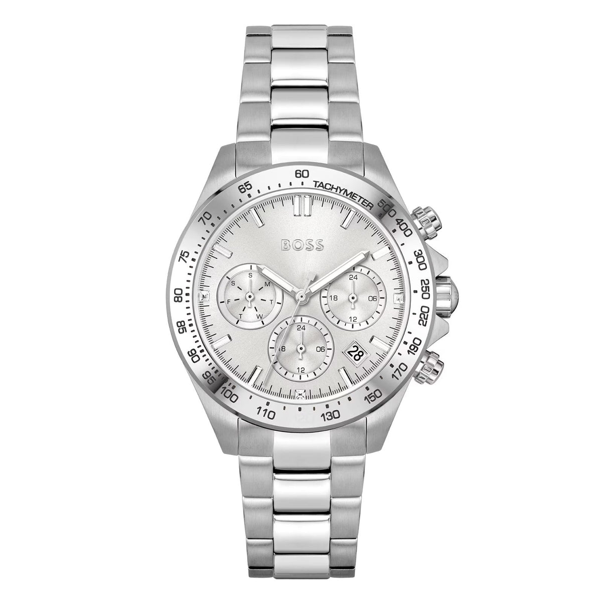 Hugo Boss Mens 1502616 Chronograph Stainless Steel Watch With Silver Dial -korean beauty