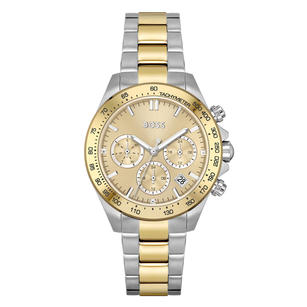 Hugo Boss Womens 1502618 Novia Gold Tone Stainless Steel Watch -korean beauty