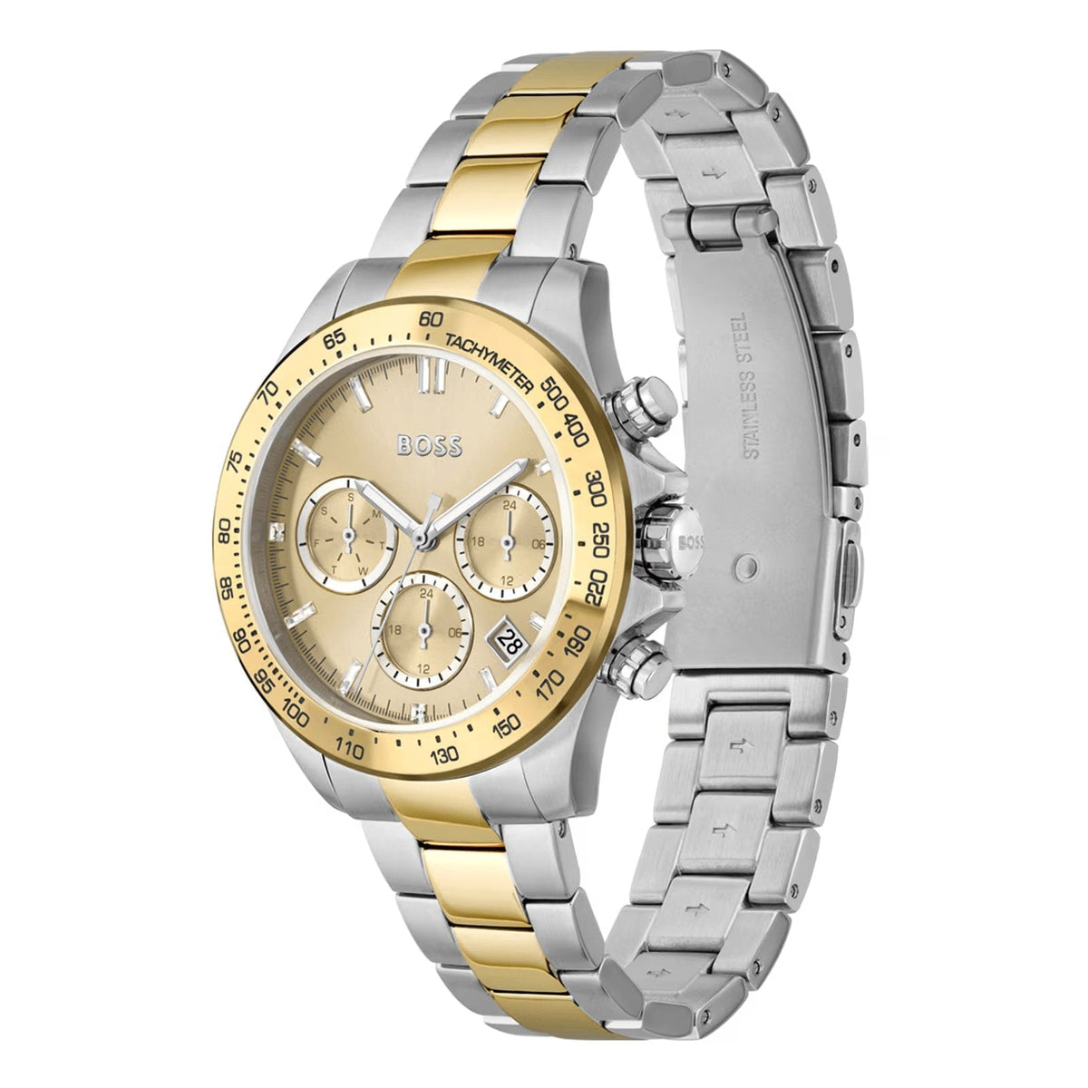 Hugo Boss Womens 1502618 Novia Gold Tone Stainless Steel Watch -korean beauty