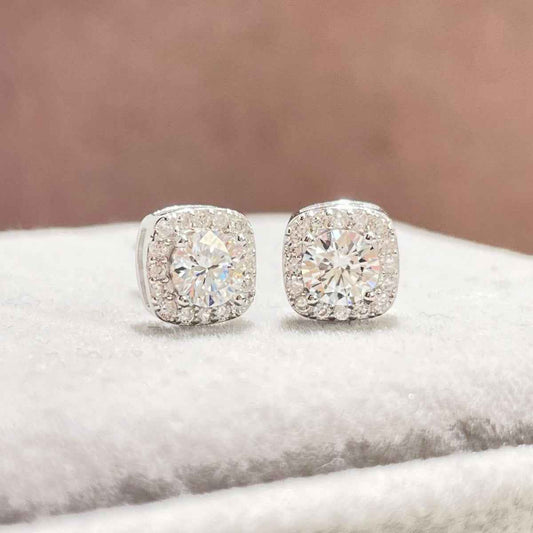 1 Carat Moissanite 925 Sterling Silver Stud Earrings
