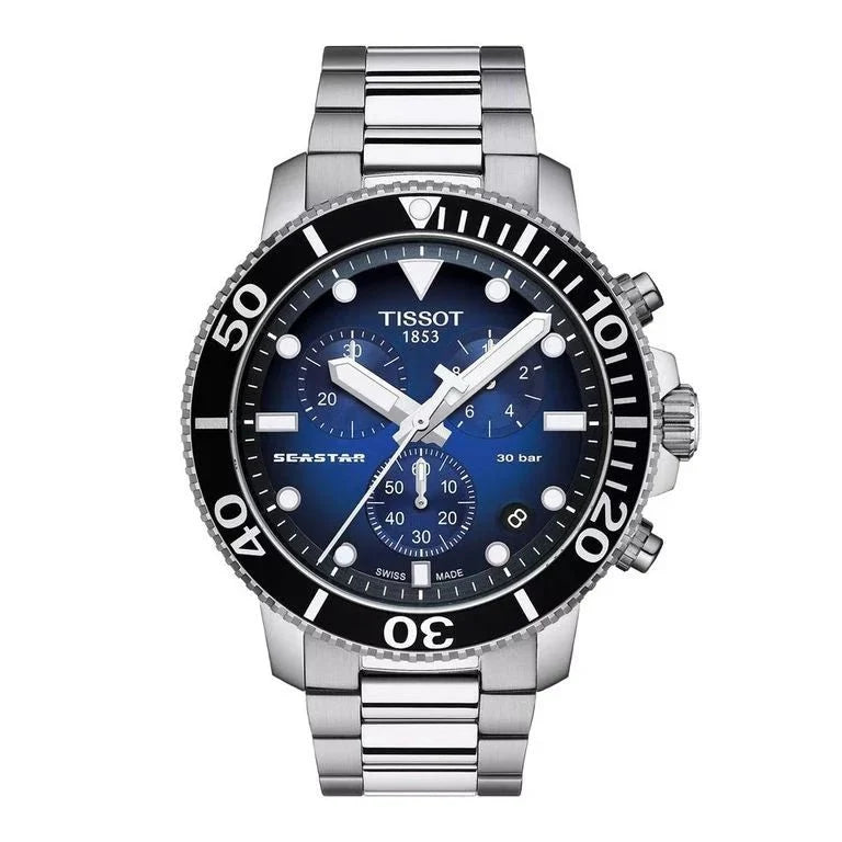 Tissot Chronograph Watch Seastar 1000 Blue T1204171104101 -korean beauty