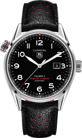 Tag Heuer Heuer Black Stainless Steel Carrera Drive Time Watch For Men War2a10 Fc6337 -korean beauty