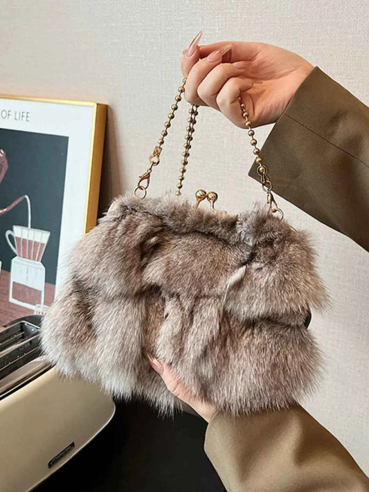 Furry Chain Crossbody Bag