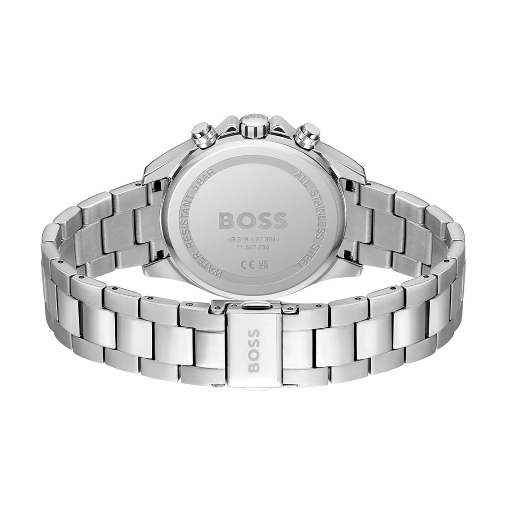 Hugo Boss Mens 1502614 Chronograph Stainless Steel Watch With Black Dial -korean beauty