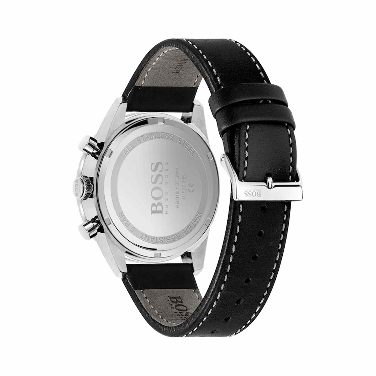 Hugo Boss Mens 1513853 Chronograph Pilot Edition Watch With Black Leather Strap -korean beauty