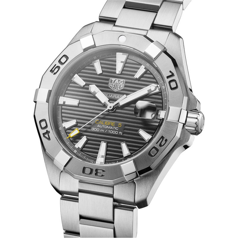 Tag Heuer Aquaracer Calibre 5 Grey Dial Silver Steel Strap Watch For Men Wbd2113 Ba0928 -korean beauty