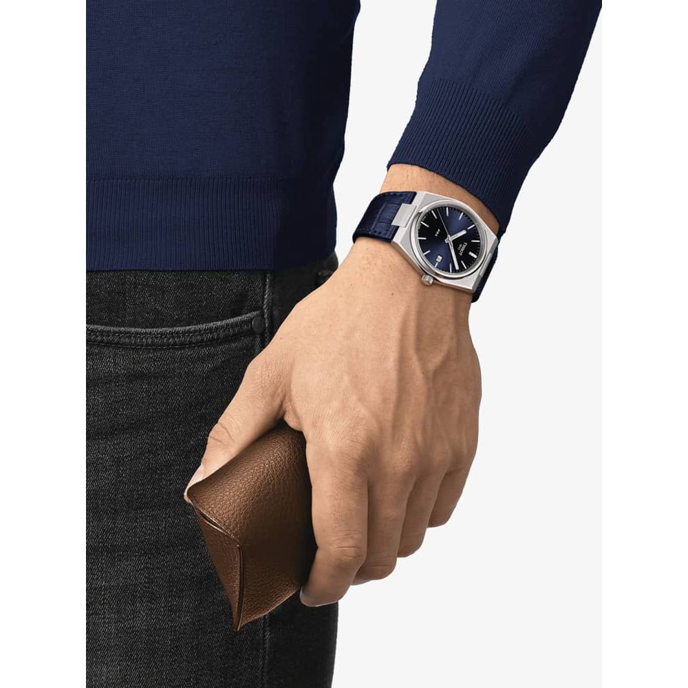 Tissot Mens Watch Prx Blue Leather T1374101604100 -korean beauty