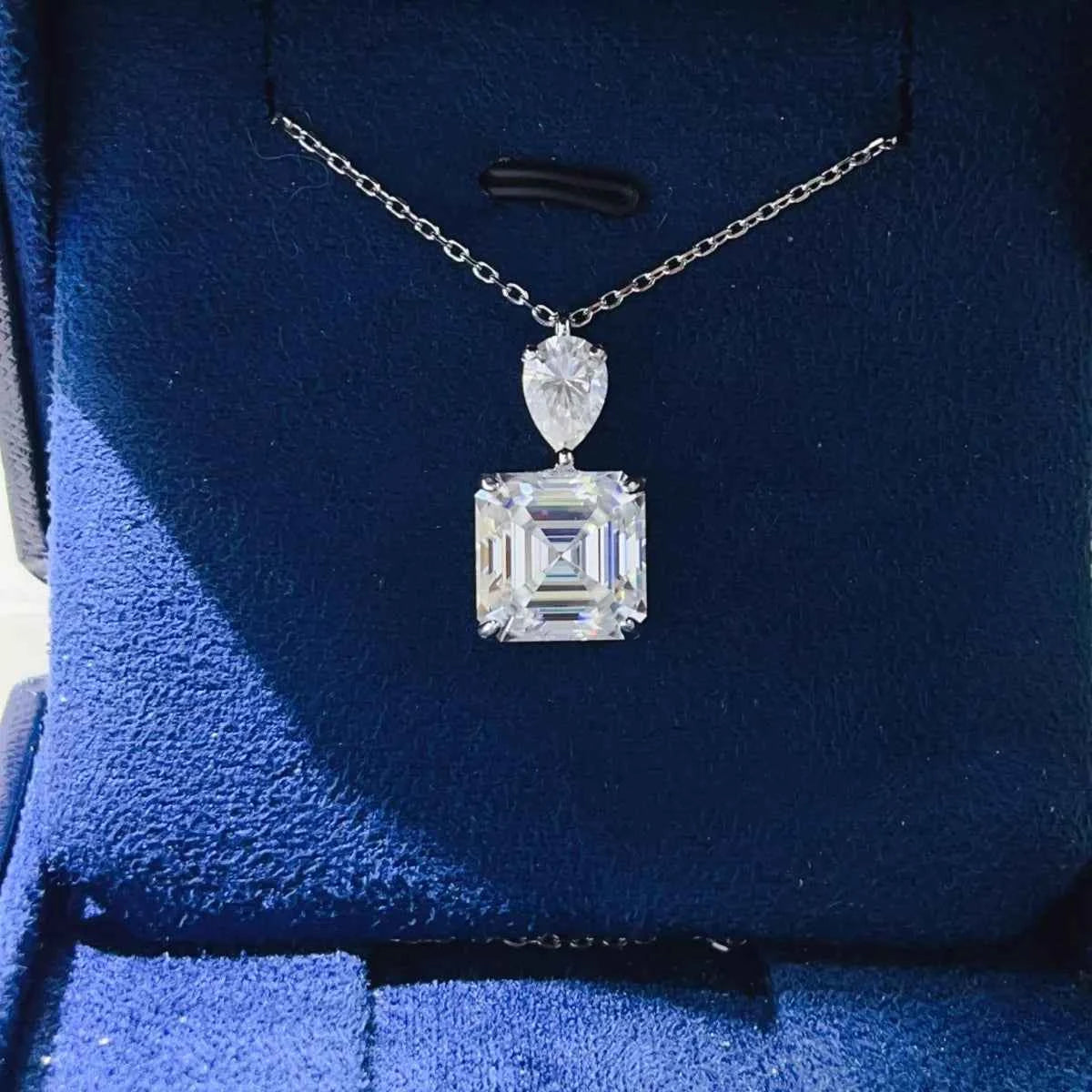 5.8 Carat Moissanite 925 Sterling Silver Pendant Necklace