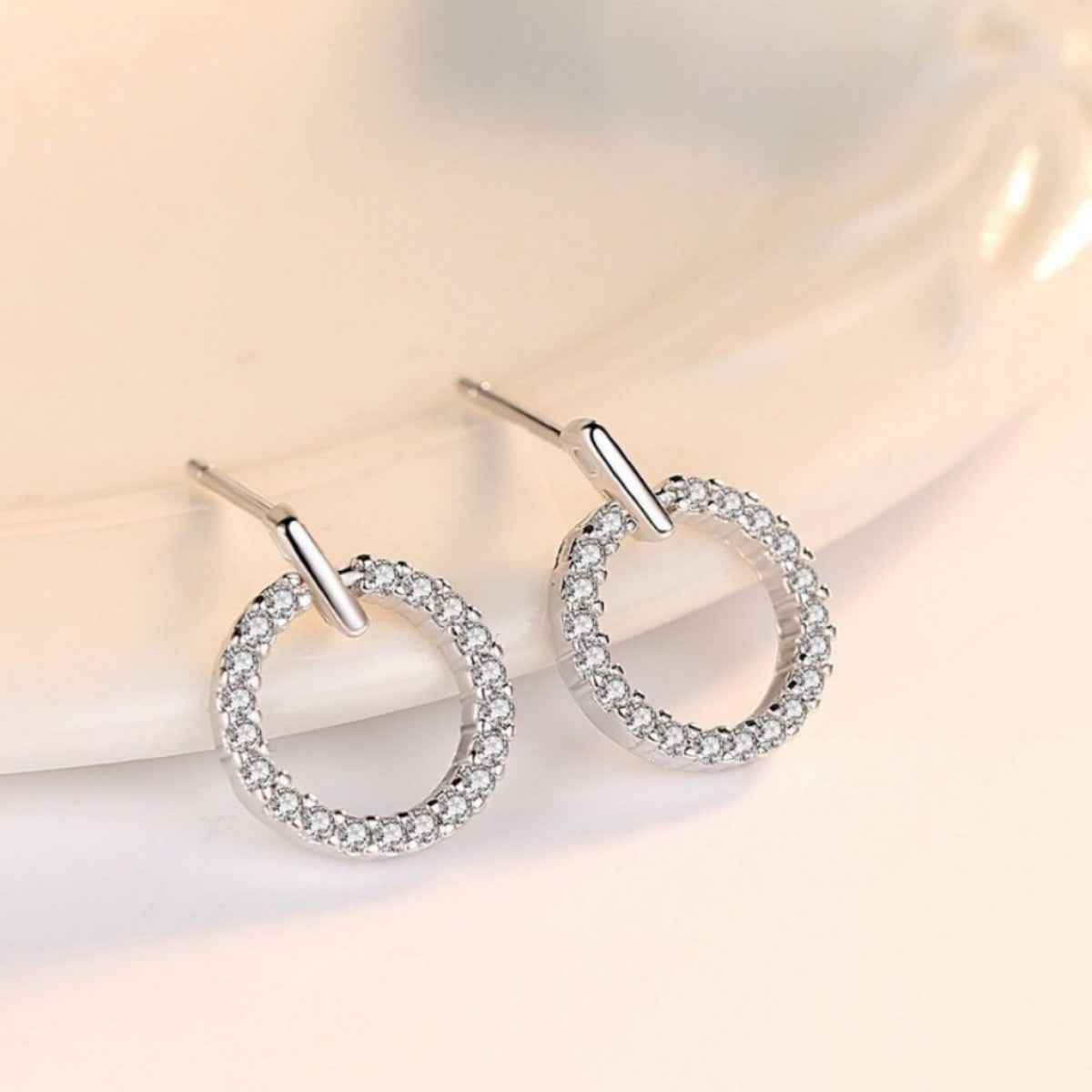 925 Sterling Silver Circle Stud Earrings