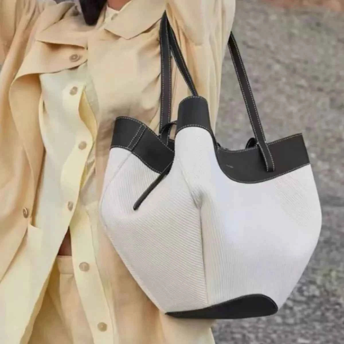 Two-Tone Leather Handbag