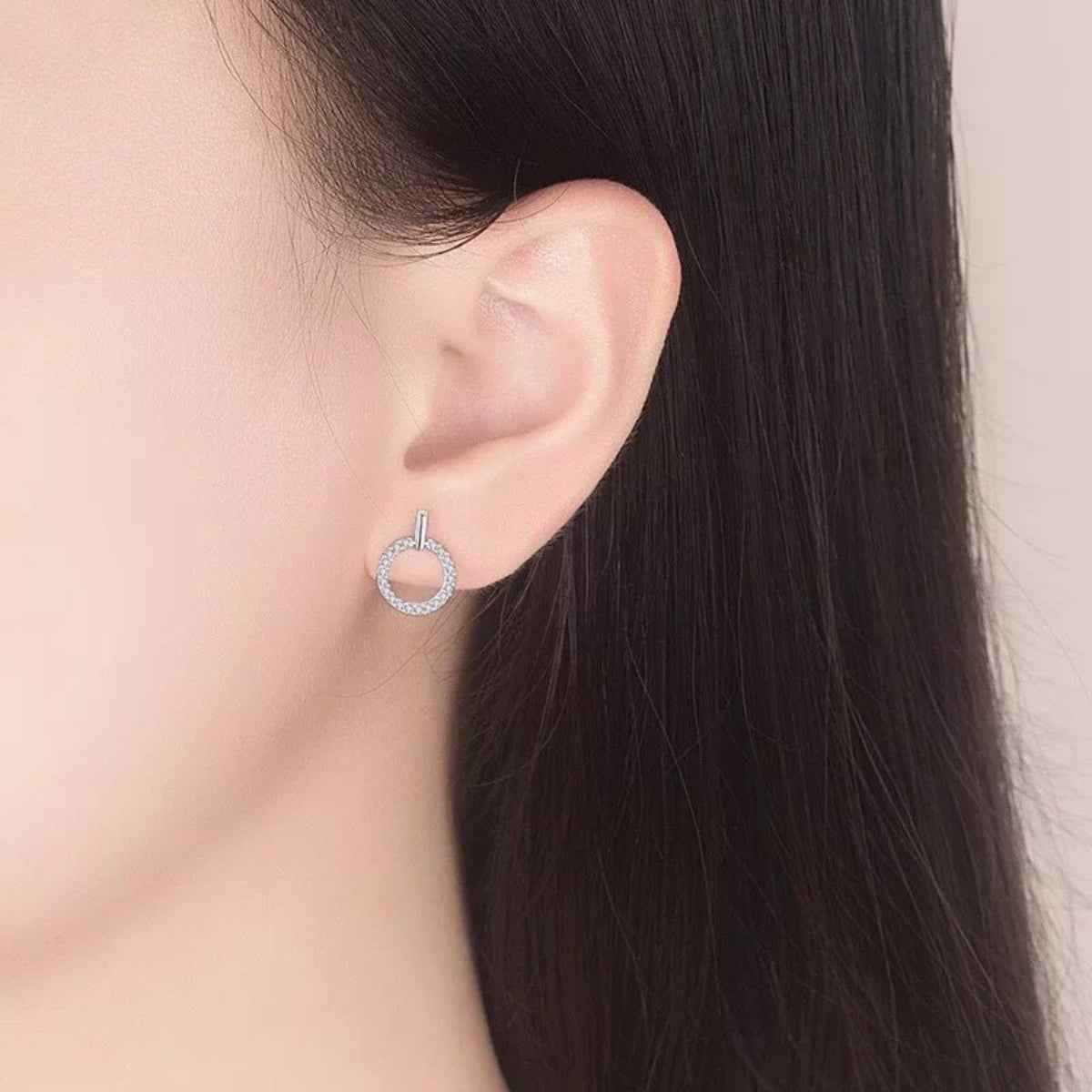 925 Sterling Silver Circle Stud Earrings