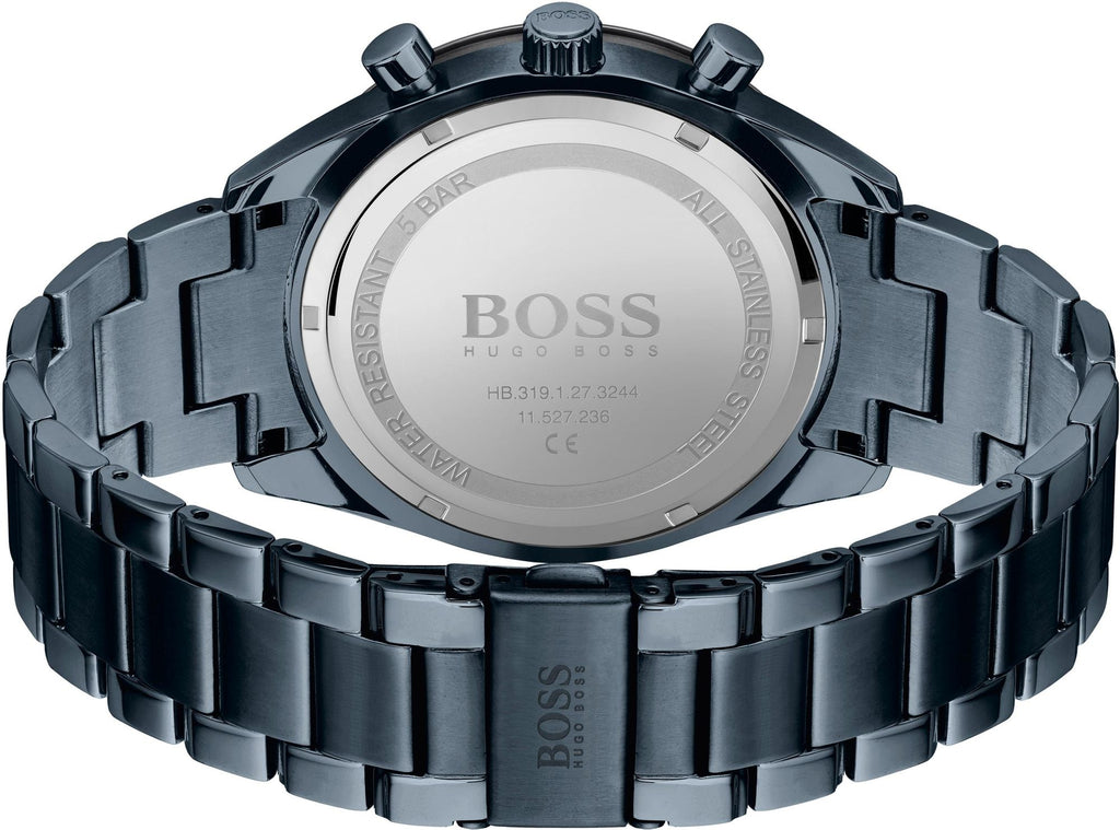 Hugo Boss Mens 1513865 Chronograph Blue Stainless Steel Watch -korean beauty