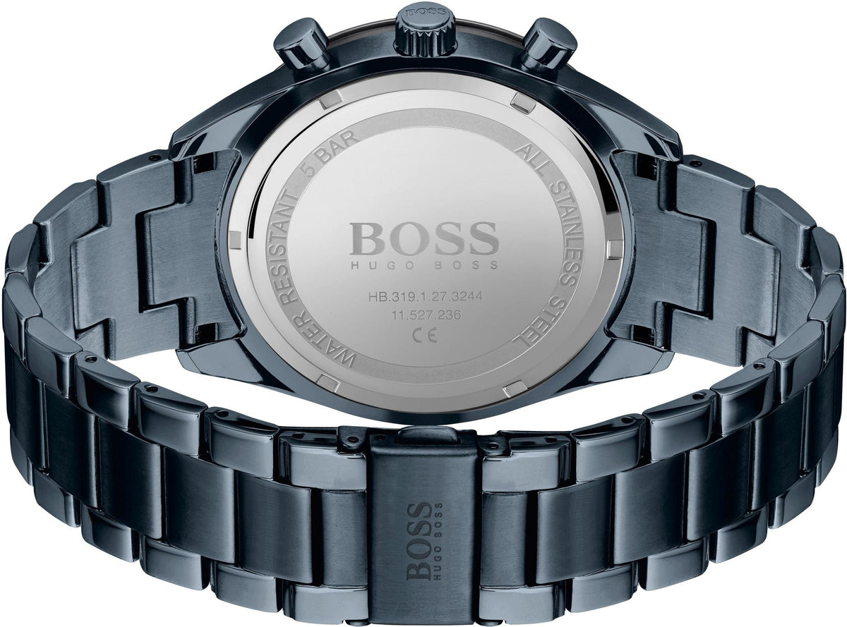 Hugo Boss Mens 1513865 Chronograph Blue Stainless Steel Watch -korean beauty