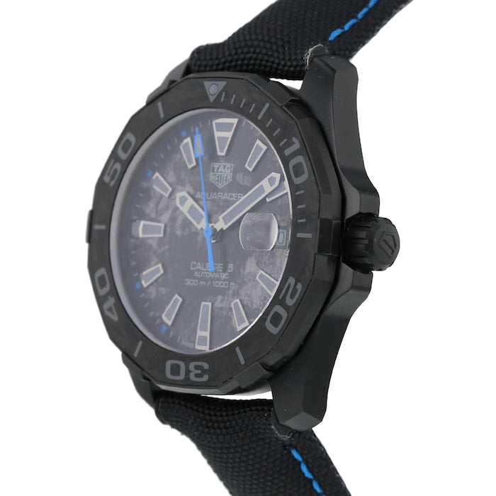 Tag Heuer Aquaracer Calibre 5 Black Nylon Strap Carbon Dial Watch For Men Wbd218c Fc6447 -korean beauty