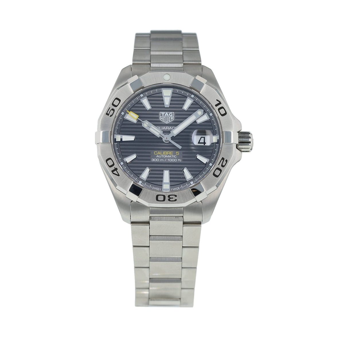 Tag Heuer Aquaracer Calibre 5 Grey Dial Silver Steel Strap Watch For Men Wbd2113 Ba0928 -korean beauty