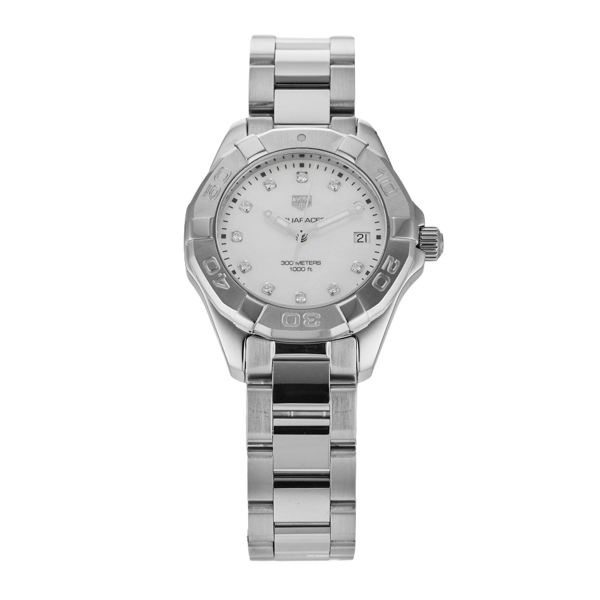 Tag Heuer Aquaracer Diamonds Mother Of Pearl Dial Silver Steel Strap Watch For Women Wbd131b Ba0748 -korean beauty