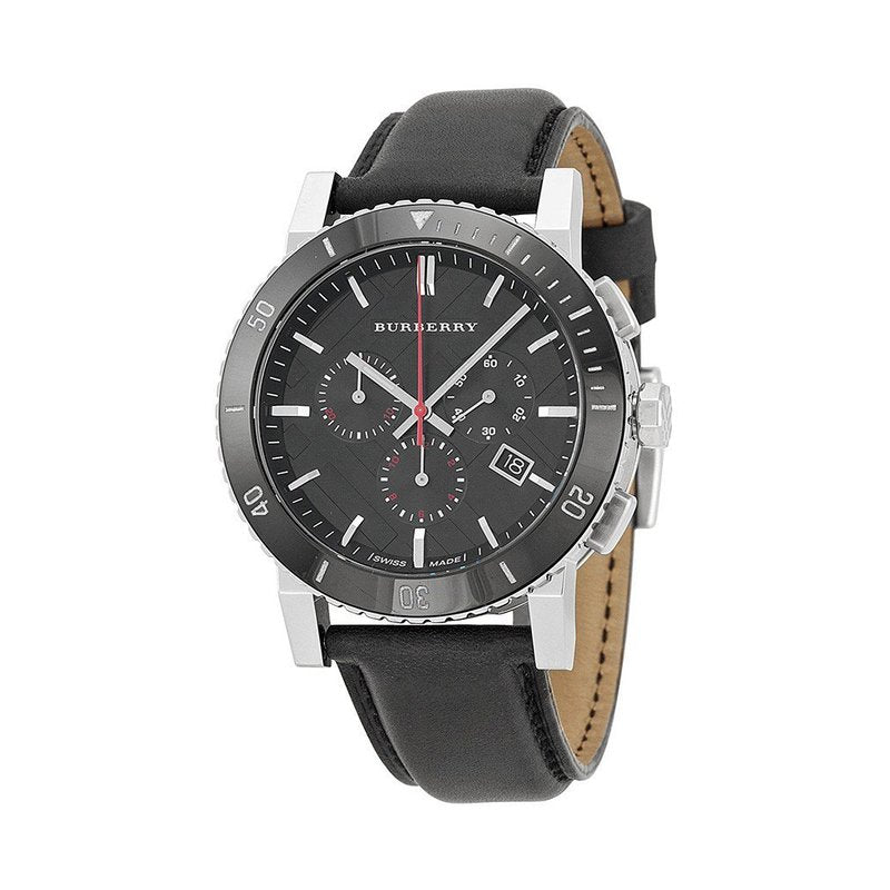 Burberry Mens Watch Chronograph The City Black Bu9382 -korean beauty