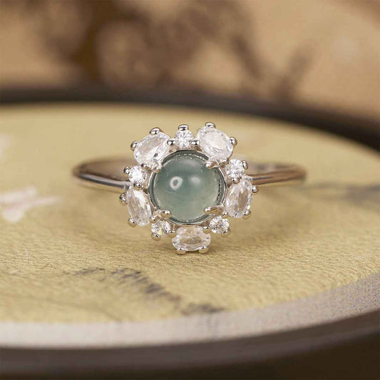925 Sterling Silver Jadeite Ring