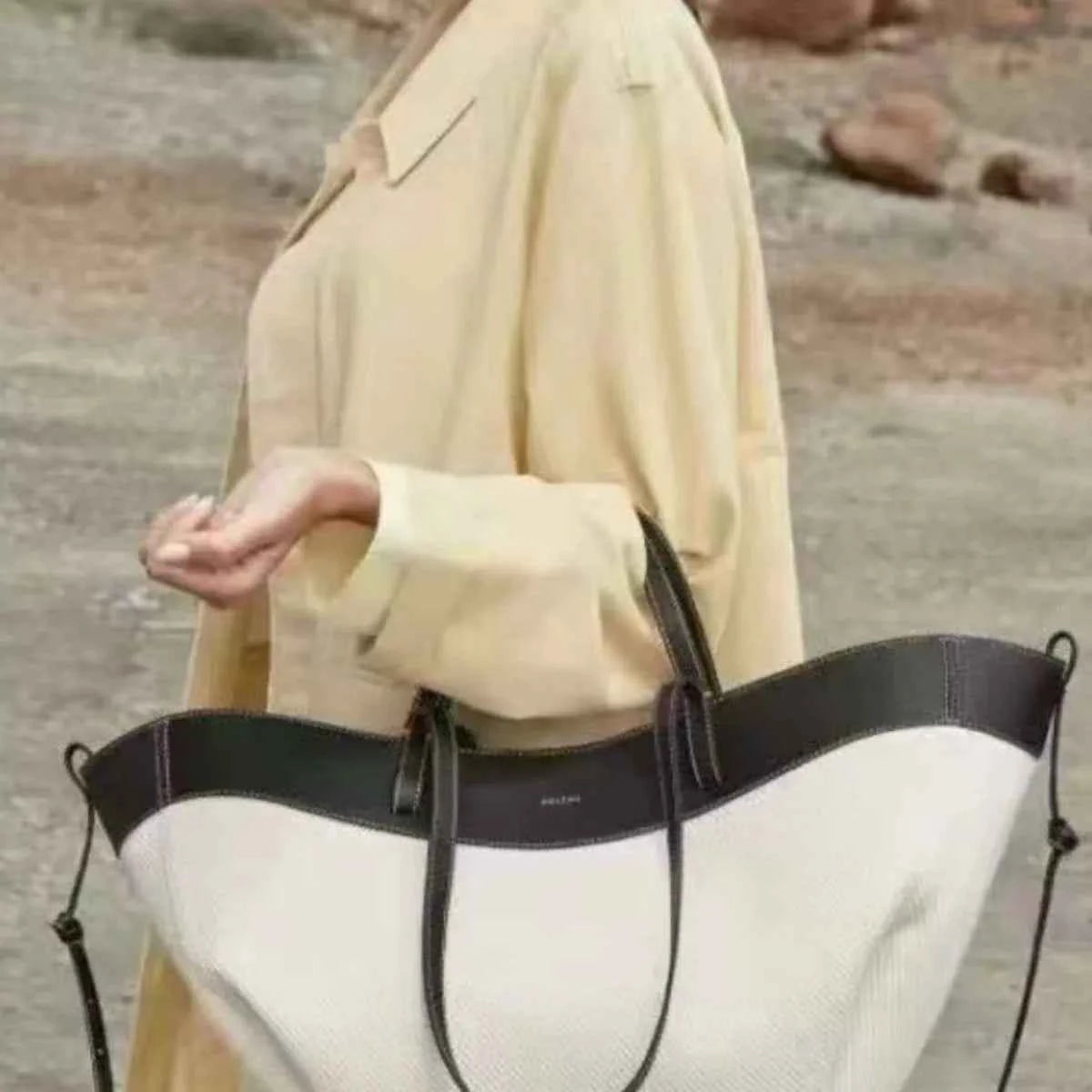 Two-Tone Leather Handbag