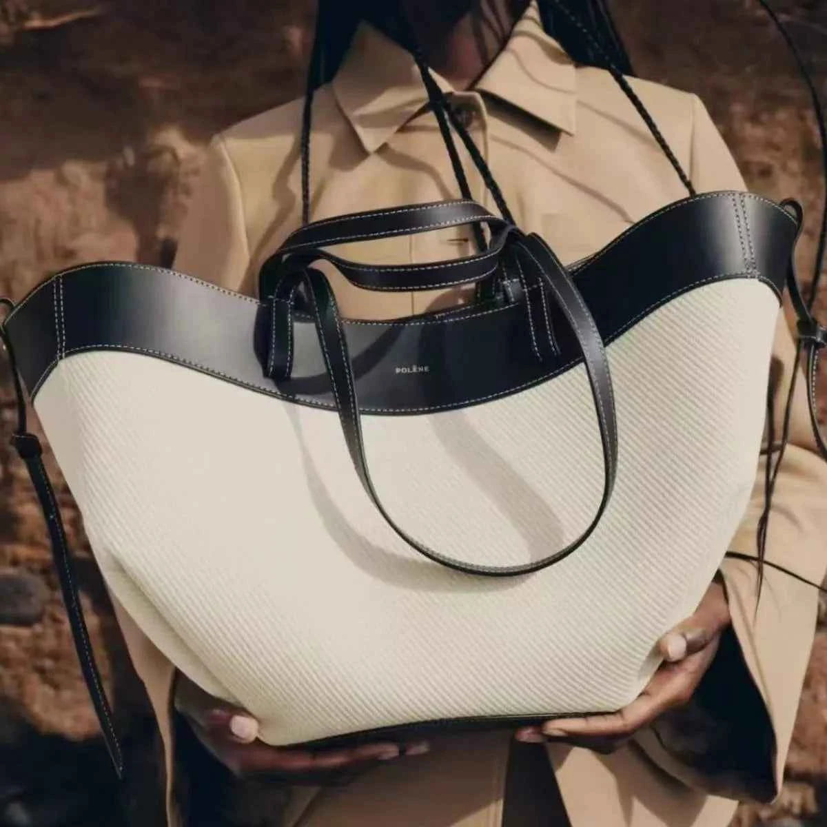 Two-Tone Leather Handbag