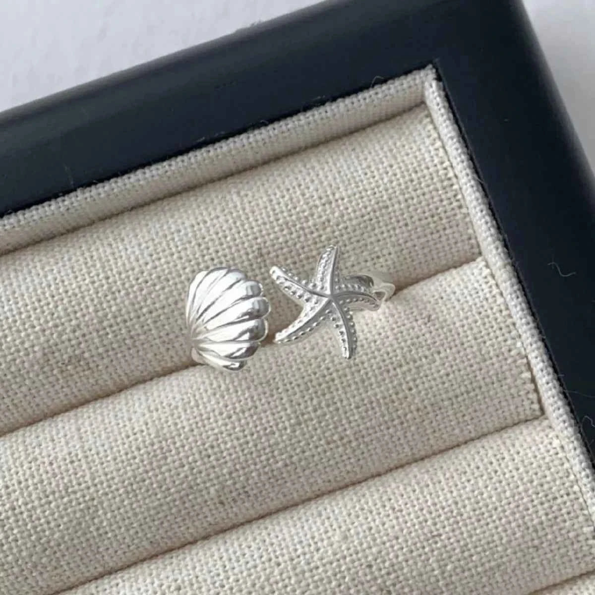 Starfish & Seashell Open Ring