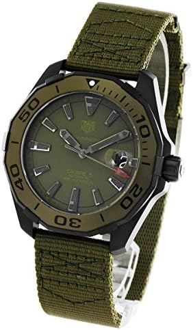 Tag Heuer Aquaracer Automatic Green Dial Khakhi Green Nylon Strap Watch For Men Way208e Fc8222 -korean beauty