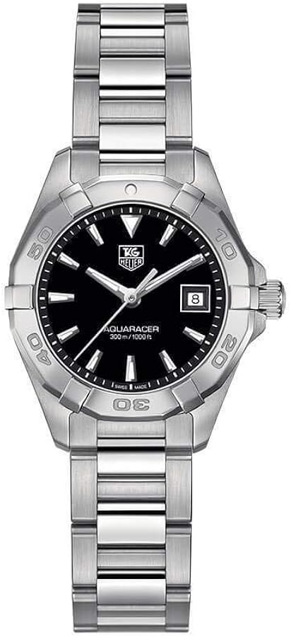 Tag Heuer Aquaracer Quartz Black Dial Silver Steel Strap Watch For Women Wbd1410 Ba0741 -korean beauty