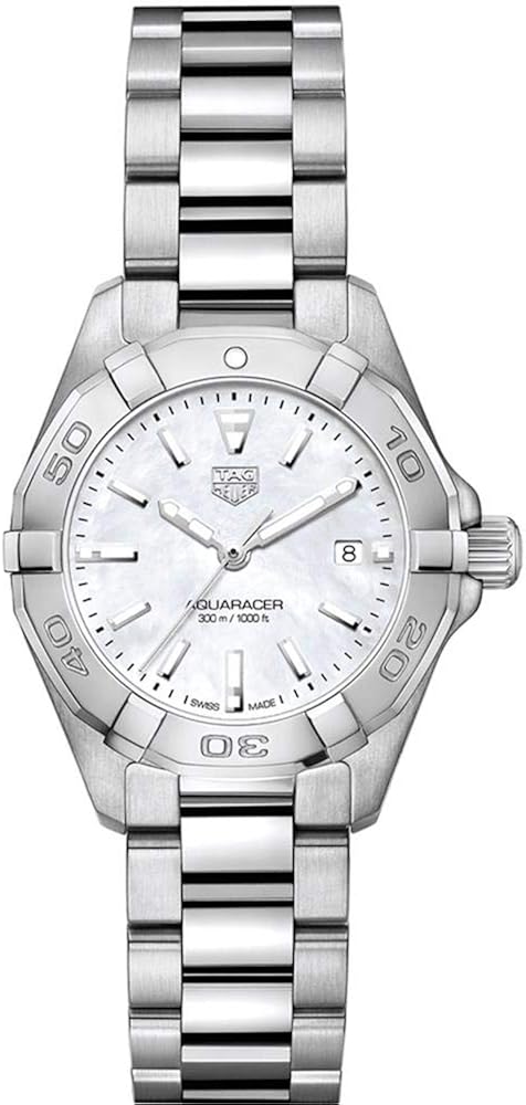 Tag Heuer Aquaracer Quartz Mother Of Pearl White Dial Silver Steel Strap Watch For Women Wbd1411 Ba0741 -korean beauty
