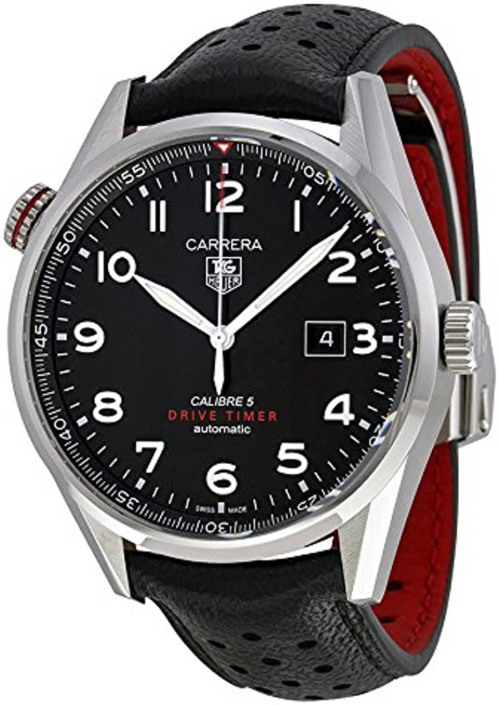 Tag Heuer Heuer Black Stainless Steel Carrera Drive Time Watch For Men War2a10 Fc6337 -korean beauty