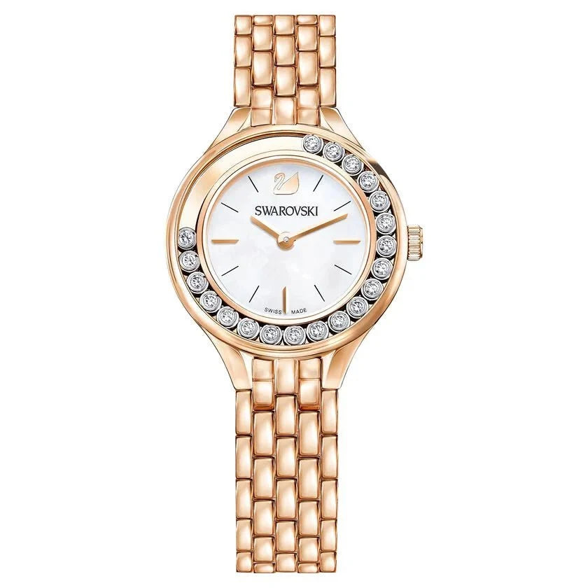 Swarovski Lovely Crystals Mini Ladies Rose Gold White Watch 5261496 -korean beauty