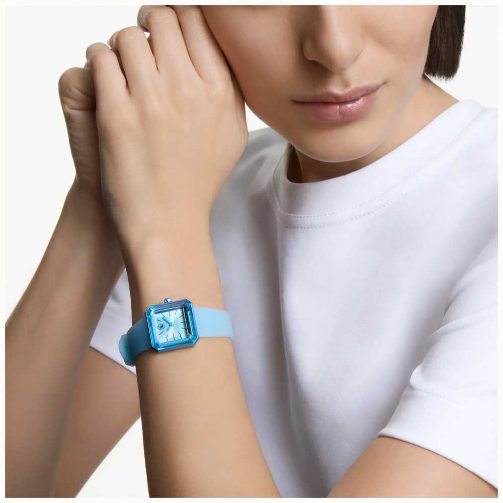 Swarovski Watch Lucent With Silicone Strap Blue 5624385 -korean beauty