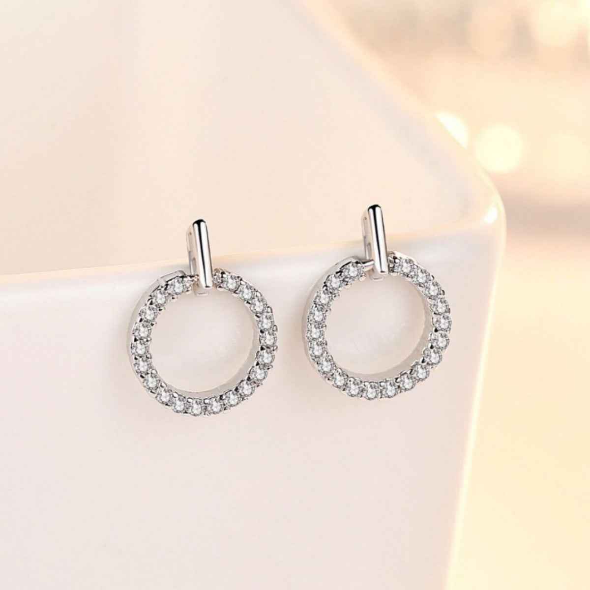 925 Sterling Silver Circle Stud Earrings