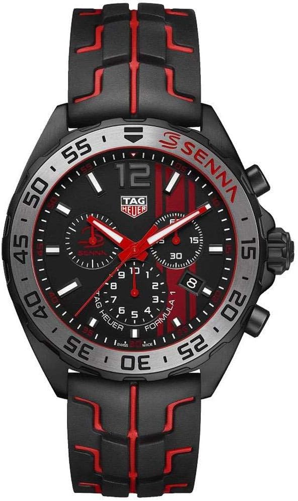 Tag Heuer Formula 1 Quartz Chronograph 43mm Mens Watch Stainless Steel Case With Black Rubber Strap Black Dial -korean beauty
