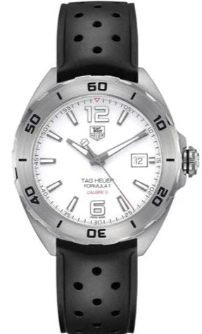 Tag Heuer Formula 1 Quartz White Dial Black Rubber Strap Watch For Men Waz2114 Ft8023 -korean beauty